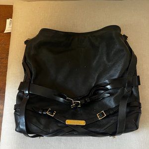 Burberry Black Leather Hobo Bag